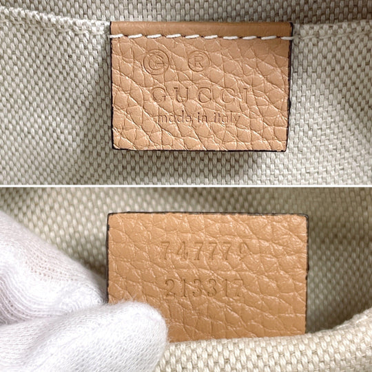 GUCCI Shoulder Bag 747779 leather beige Soho
