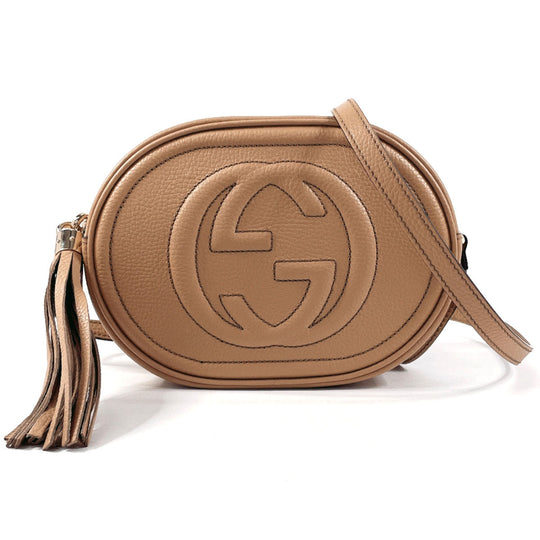 GUCCI Shoulder Bag 747779 leather beige Soho
