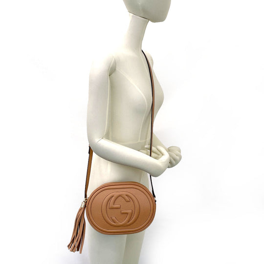 GUCCI Shoulder Bag 747779 leather beige Soho
