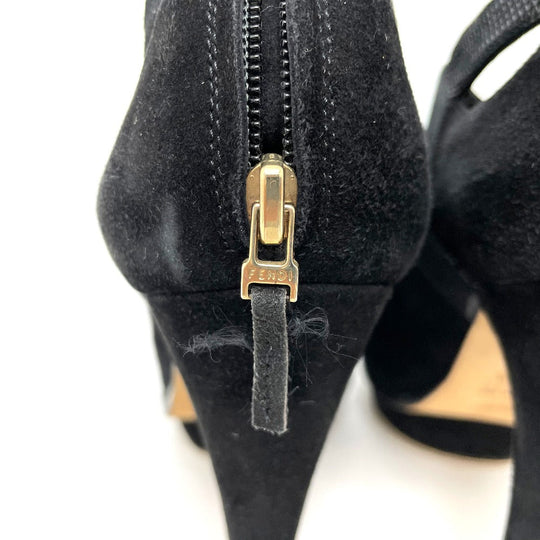FENDI Dress shoes leather black made in Italy VERO CUOIO Women 36 1/2 Used Authentic