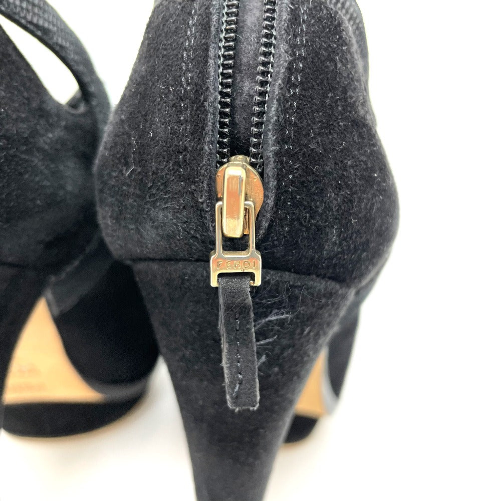 FENDI Dress shoes leather black made in Italy VERO CUOIO Women 36 1/2 Used Authentic