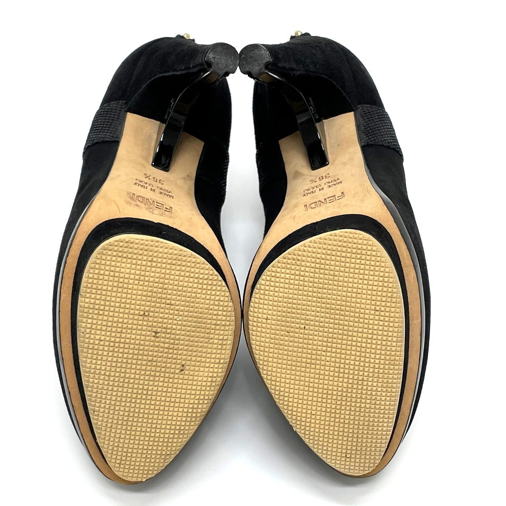 FENDI Dress shoes leather black made in Italy VERO CUOIO Women 36 1/2 Used Authentic