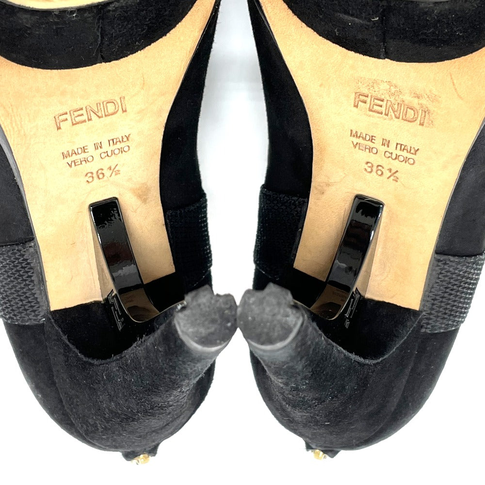 FENDI Dress shoes leather black made in Italy VERO CUOIO Women 36 1/2 Used Authentic