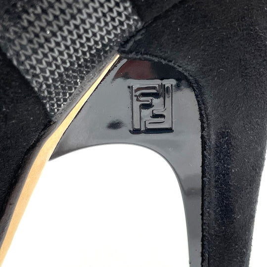 FENDI Dress shoes leather black made in Italy VERO CUOIO Women 36 1/2 Used Authentic