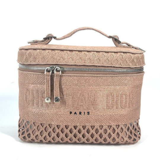 Christian Dior Handbag canvas pink logo mesh vanity bag Women Used Authentic