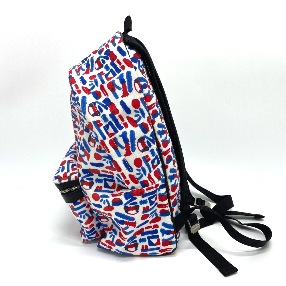 SAINT LAURENT PARIS Backpack 326865 Leather / canvas White / red / blue Multi total pattern Backpack mens Used Authentic