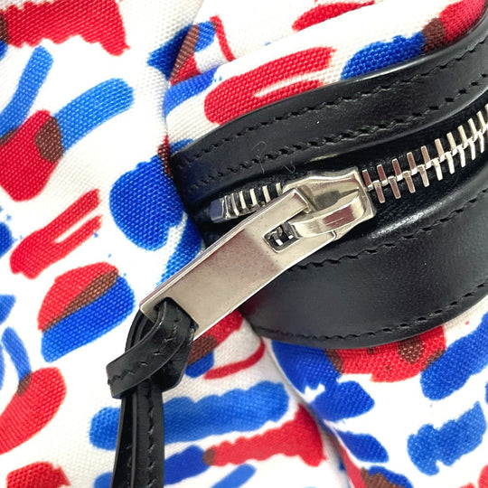 SAINT LAURENT PARIS Backpack 326865 Leather / canvas White / red / blue Multi total pattern Backpack mens Used Authentic