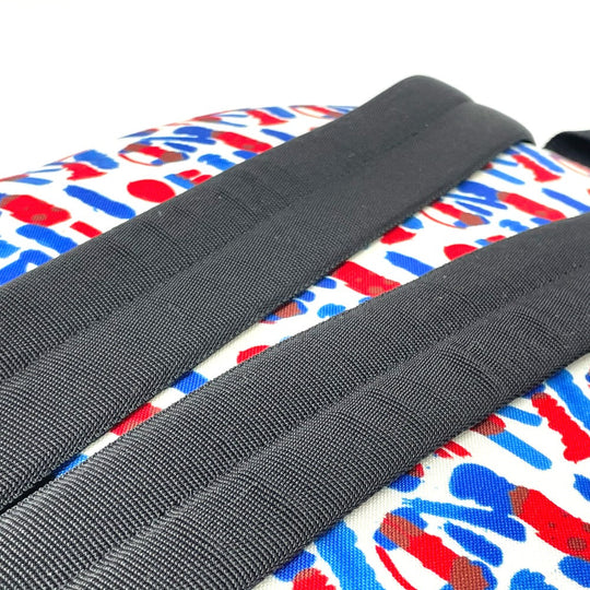 SAINT LAURENT PARIS Backpack 326865 Leather / canvas White / red / blue Multi total pattern Backpack mens Used Authentic