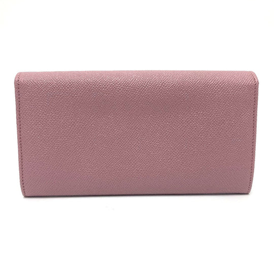 BVLGARI Long Wallet Purse 282869 leather Dusty pink type Bulgari Bulgari Logo clip Women Used Authentic