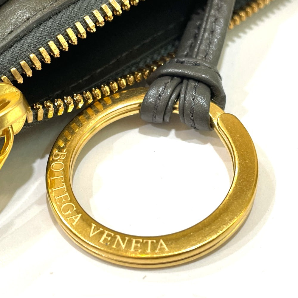 BOTTEGAVENETA Coin case leather Khaki type INTRECCIATO Key pouch unisex(Unisex) Used Authentic