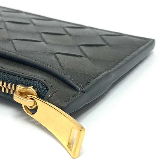 BOTTEGAVENETA Coin case leather Khaki type INTRECCIATO Key pouch unisex(Unisex) Used Authentic