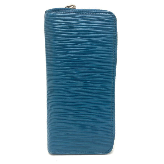 LOUIS VUITTON Long Wallet Purse M60966 Epi Leather blue Epi Zippy Wallet Vertical mens Used Authentic