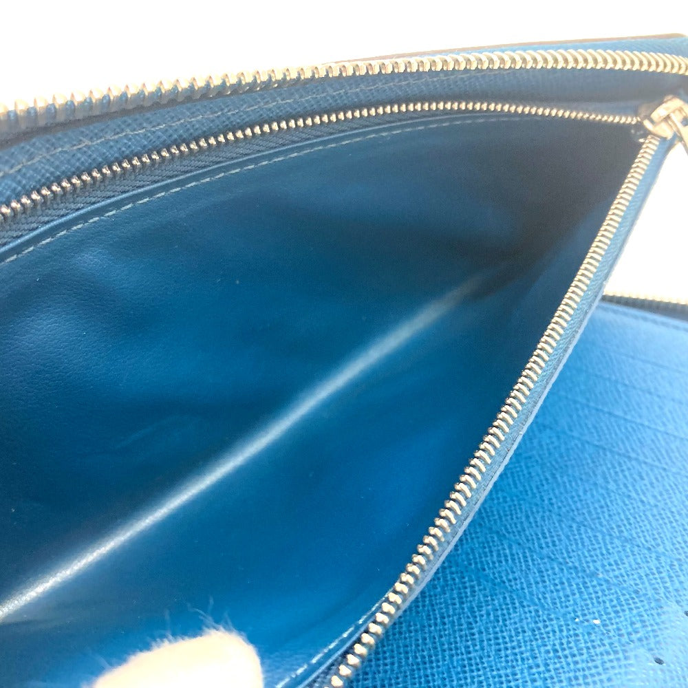 LOUIS VUITTON Long Wallet Purse M60966 Epi Leather blue Epi Zippy Wallet Vertical mens Used Authentic