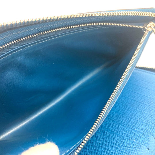 LOUIS VUITTON Long Wallet Purse M60966 Epi Leather blue Epi Zippy Wallet Vertical mens Used Authentic