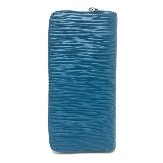 LOUIS VUITTON Long Wallet Purse M60966 Epi Leather blue Epi Zippy Wallet Vertical mens Used Authentic