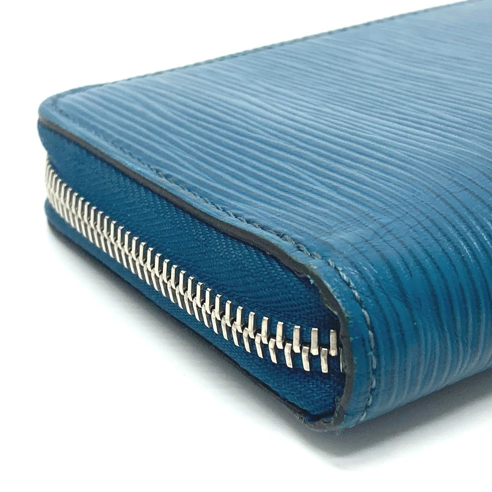 LOUIS VUITTON Long Wallet Purse M60966 Epi Leather blue Epi Zippy Wallet Vertical mens Used Authentic