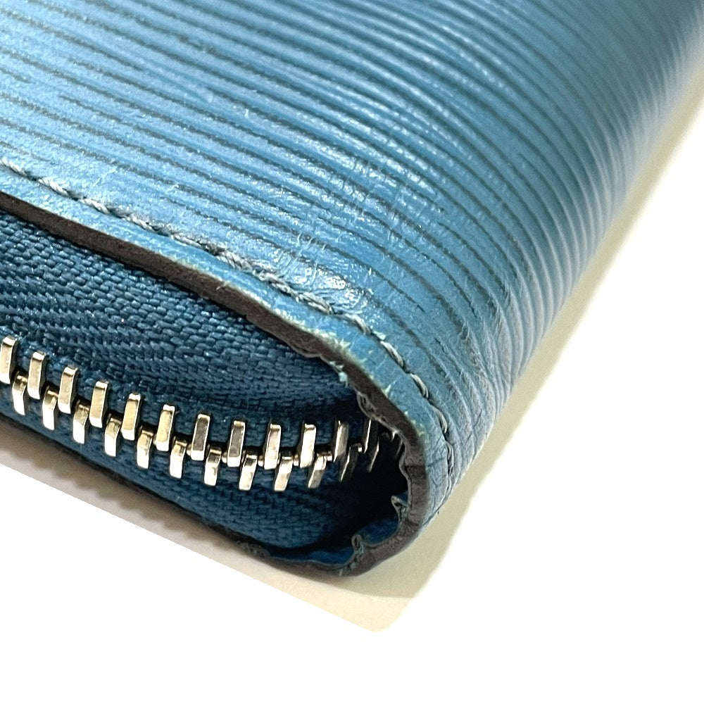 LOUIS VUITTON Long Wallet Purse M60966 Epi Leather blue Epi Zippy Wallet Vertical mens Used Authentic