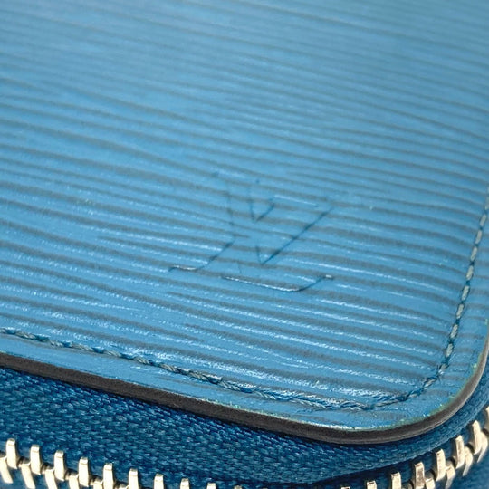 LOUIS VUITTON Long Wallet Purse M60966 Epi Leather blue Epi Zippy Wallet Vertical mens Used Authentic
