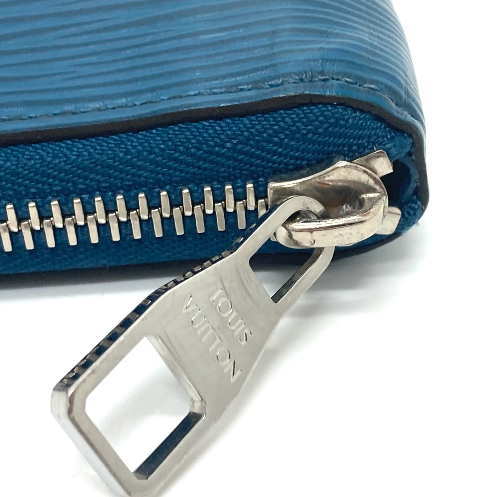 LOUIS VUITTON Long Wallet Purse M60966 Epi Leather blue Epi Zippy Wallet Vertical mens Used Authentic