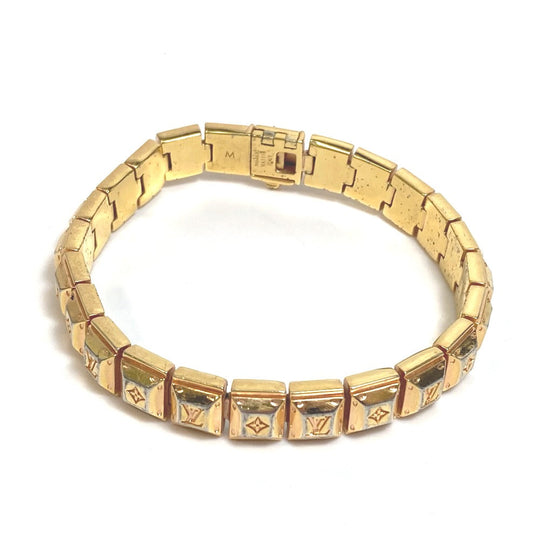 LOUIS VUITTON bracelet M64650 metal gold brasle nanogram tennis Women M Used Authentic