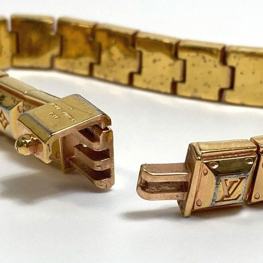 LOUIS VUITTON bracelet M64650 metal gold brasle nanogram tennis Women M Used Authentic
