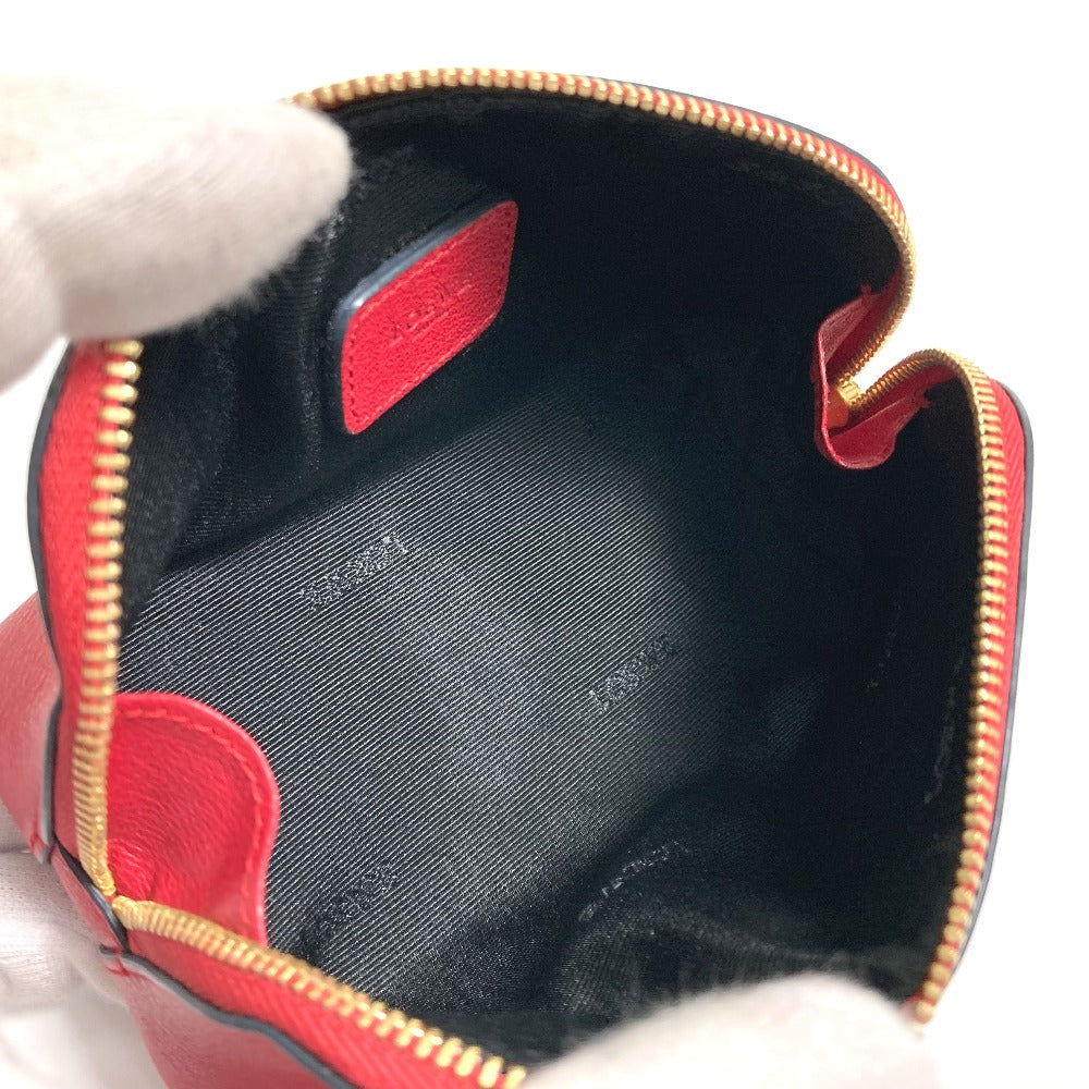LOEWE Pouch leather Red anagram Women Used Authentic