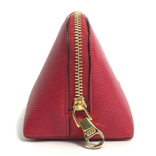 LOEWE Pouch leather Red anagram Women Used Authentic