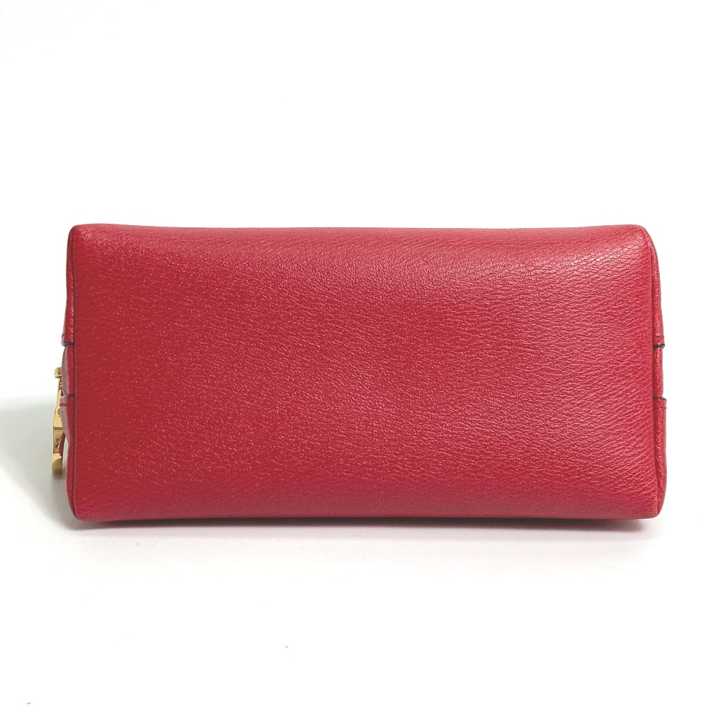 LOEWE Pouch leather Red anagram Women Used Authentic