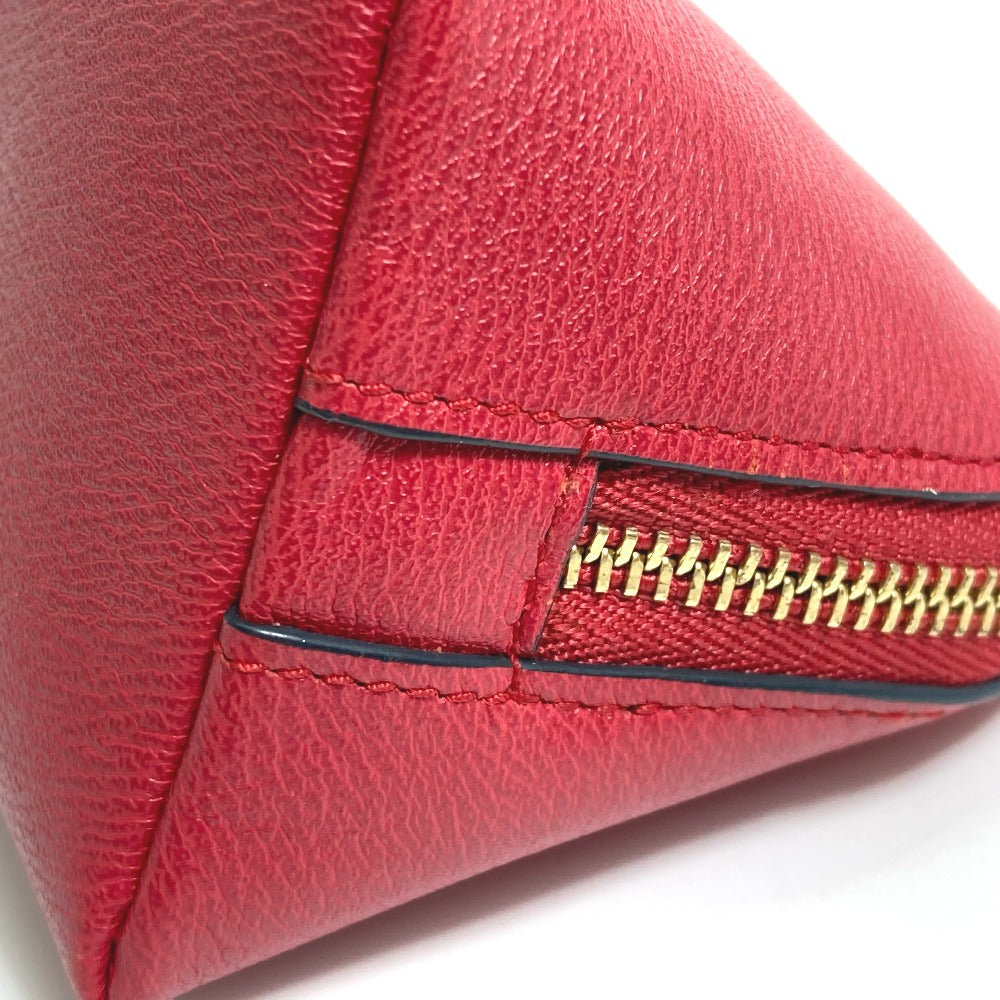LOEWE Pouch leather Red anagram Women Used Authentic