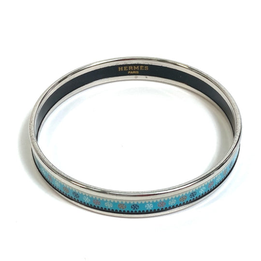 HERMES Bangle Cloisonne Light blue Emaille PM Women Used Authentic