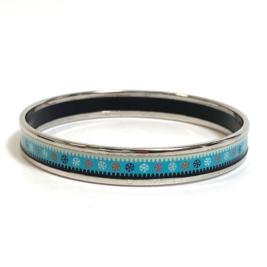 HERMES Bangle Cloisonne Light blue Emaille PM Women Used Authentic
