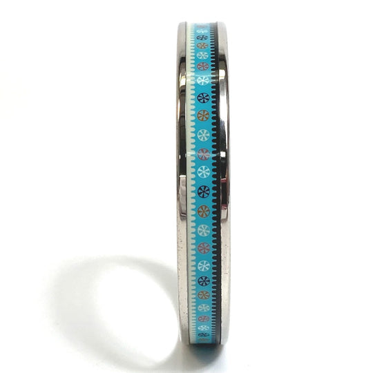 HERMES Bangle Cloisonne Light blue Emaille PM Women Used Authentic