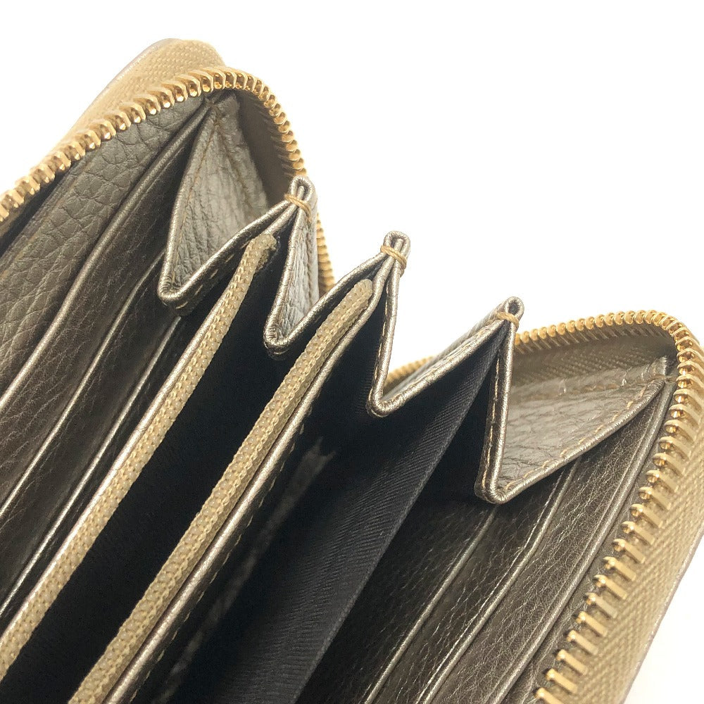GUCCI Long Wallet Purse 307984 leather Champagne Gold Bamboo Continental wallet Women Used Authentic