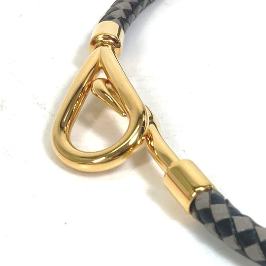 HERMES bracelet leather Black Grey Accessories Jumbo bracelet Women Used Authentic