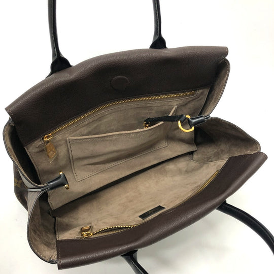 LOUIS VUITTON Handbag M41061 Monogram canvas, Cuir Orfevre leather Brown Monogram Tote W PM Women Used Authentic