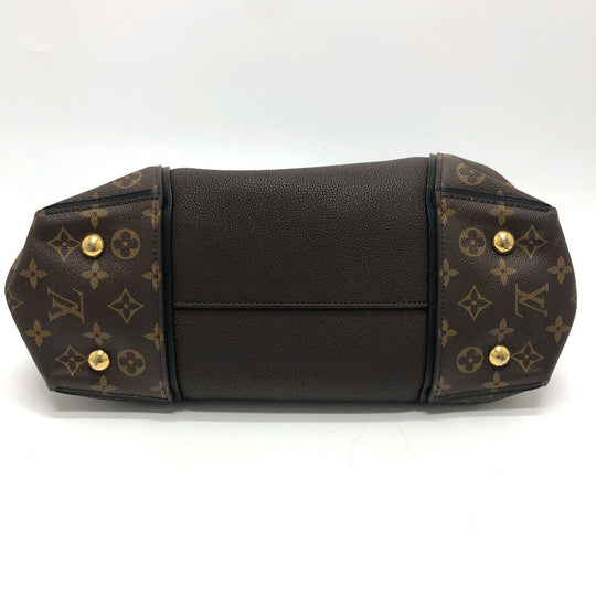 LOUIS VUITTON Handbag M41061 Monogram canvas, Cuir Orfevre leather Brown Monogram Tote W PM Women Used Authentic