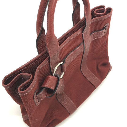 HERMES Tote Bag Canvas / leather Bordeaux Petite lettuce Women Used Authentic