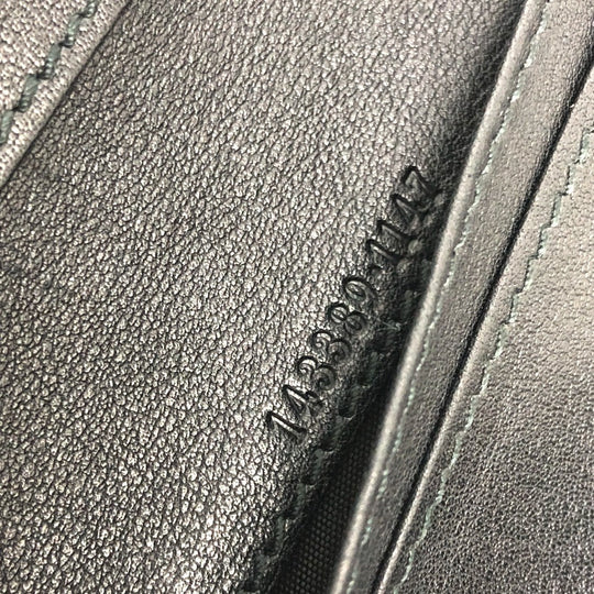 GUCCI Long Wallet Purse 143389 leather black Embossed all over pattern Women Used Authentic