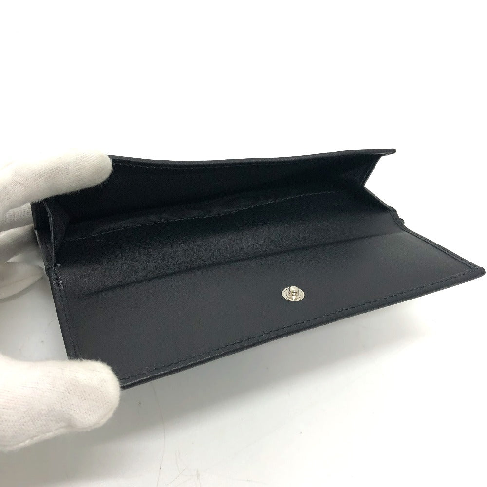 GUCCI Long Wallet Purse 143389 leather black Embossed all over pattern Women Used Authentic