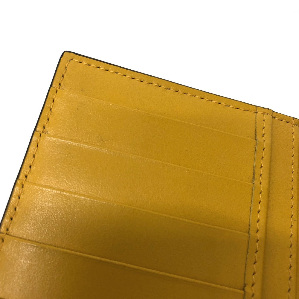 JIMMY CHOO Long Wallet Purse leather yellow Flap/logo Embossing Women Used Authentic