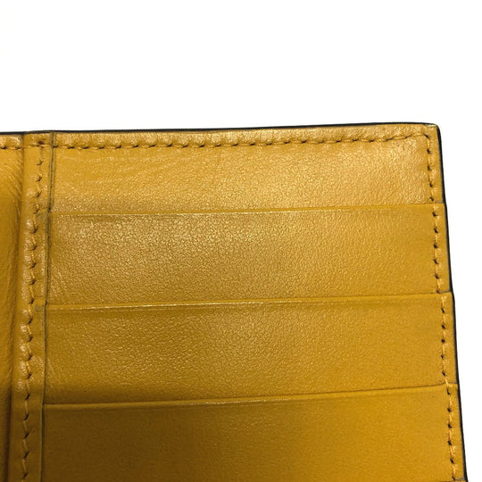 JIMMY CHOO Long Wallet Purse leather yellow Flap/logo Embossing Women Used Authentic