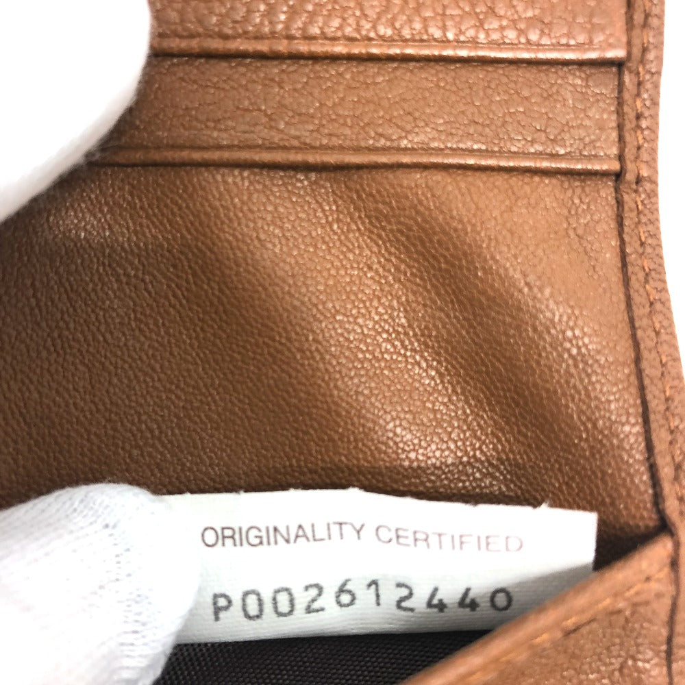 BOTTEGAVENETA Trifold wallet leather Brown INTRECCIATO Compact wallet Women Used Authentic