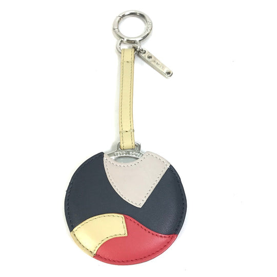 FENDI Bag charm 7AR455 leather Black x red x beige mirror with mirror Women Used Authentic
