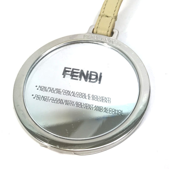 FENDI Bag charm 7AR455 leather Black x red x beige mirror with mirror Women Used Authentic