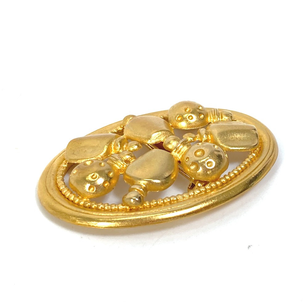 Christian Dior Brooch Gold Plated gold circle round vintage Perfume bottle motif Women Used Authentic