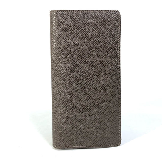 LOUIS VUITTON Long Wallet Purse M32578 Taiga Leather Brown Taiga Portefeuille Braza mens Used Authentic