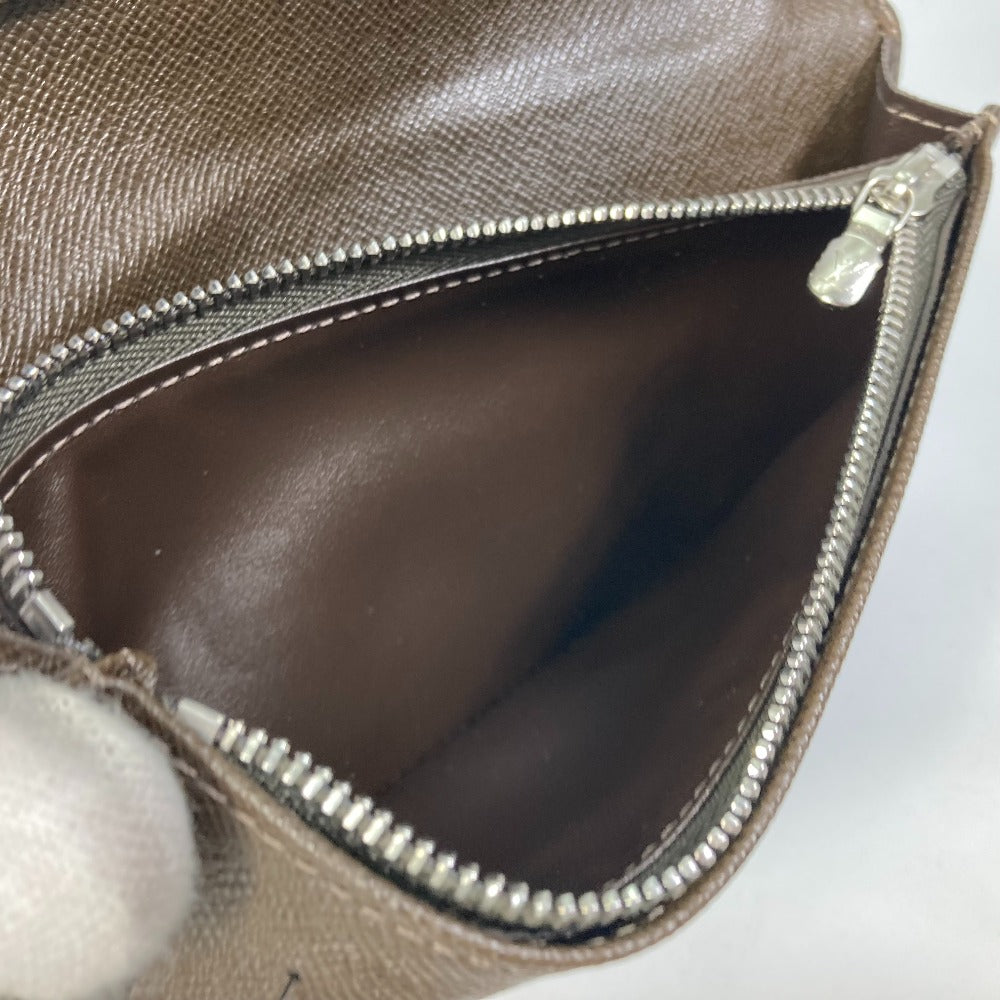LOUIS VUITTON Long Wallet Purse M32578 Taiga Leather Brown Taiga Portefeuille Braza mens Used Authentic