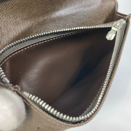 LOUIS VUITTON Long Wallet Purse M32578 Taiga Leather Brown Taiga Portefeuille Braza mens Used Authentic