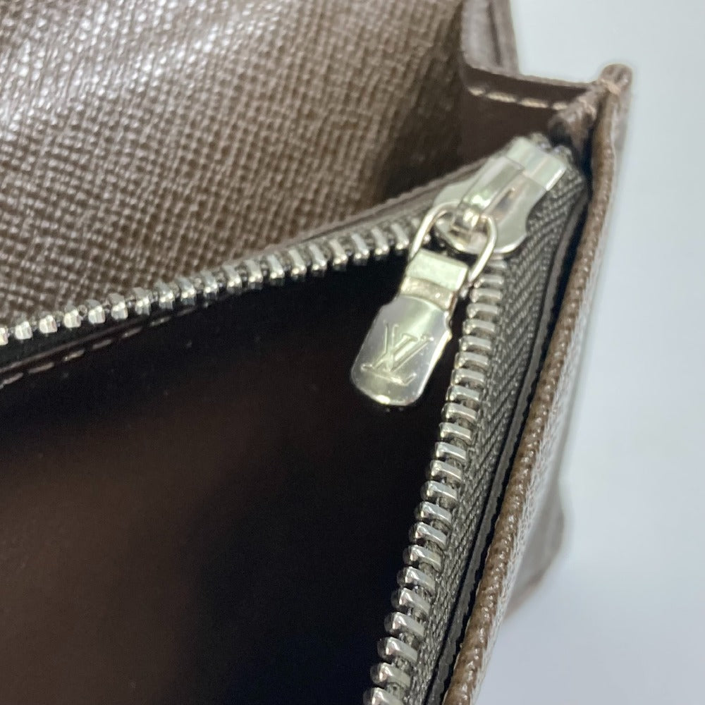 LOUIS VUITTON Long Wallet Purse M32578 Taiga Leather Brown Taiga Portefeuille Braza mens Used Authentic