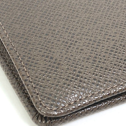 LOUIS VUITTON Long Wallet Purse M32578 Taiga Leather Brown Taiga Portefeuille Braza mens Used Authentic